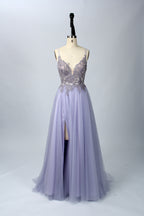 Wholesale Dark Green Tulle Prom Dress - Gold Lace Back Gown 32647B