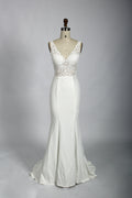 Manufacturer Plunging V - Neck Lace Mermaid Wedding Dress 32730