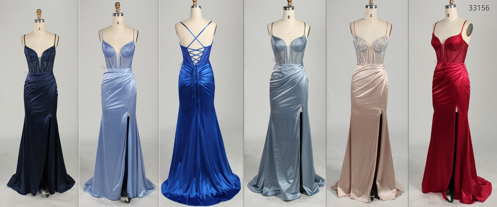 Wholesale Satin Mermaid Prom Dress with Criss - Cross Back 33156