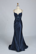 Wholesale Burgundy Sequin Spaghetti-Strap Evening Gown 33170b
