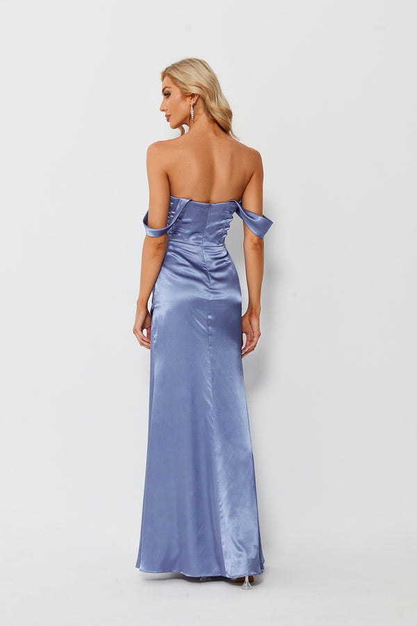Wholesale Elegant Simplicity Satin Mermaid Slit Bridesmaid Dress 32684
