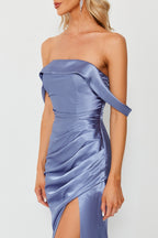 Wholesale Elegant Simplicity Satin Mermaid Slit Bridesmaid Dress 32684