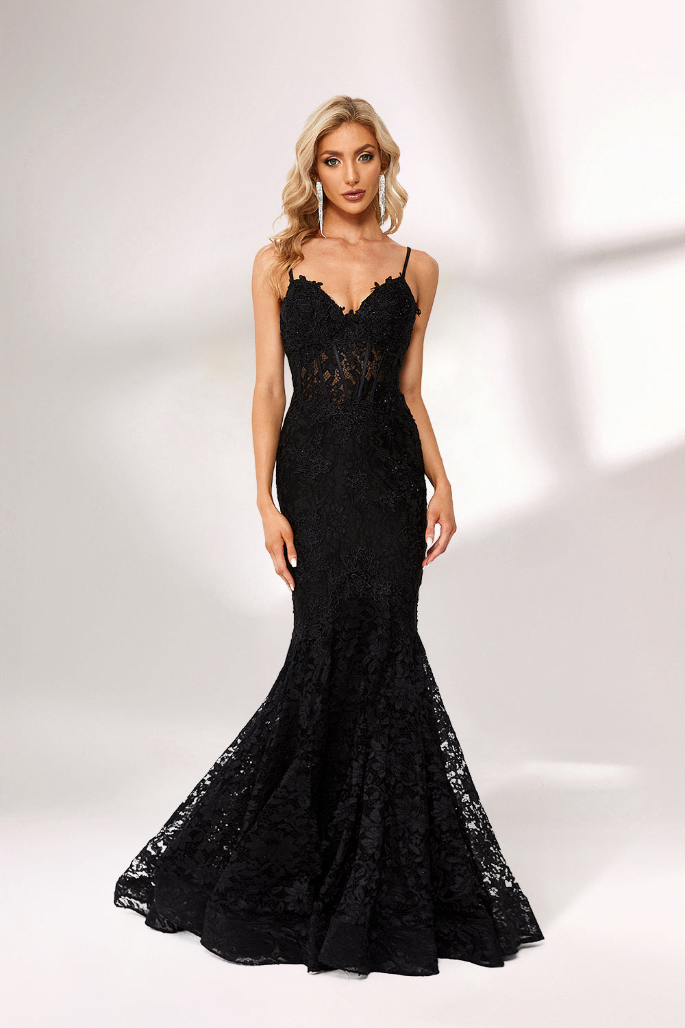 Wholesale V-Neck Lace Mermaid  Evening Gown 32551 05