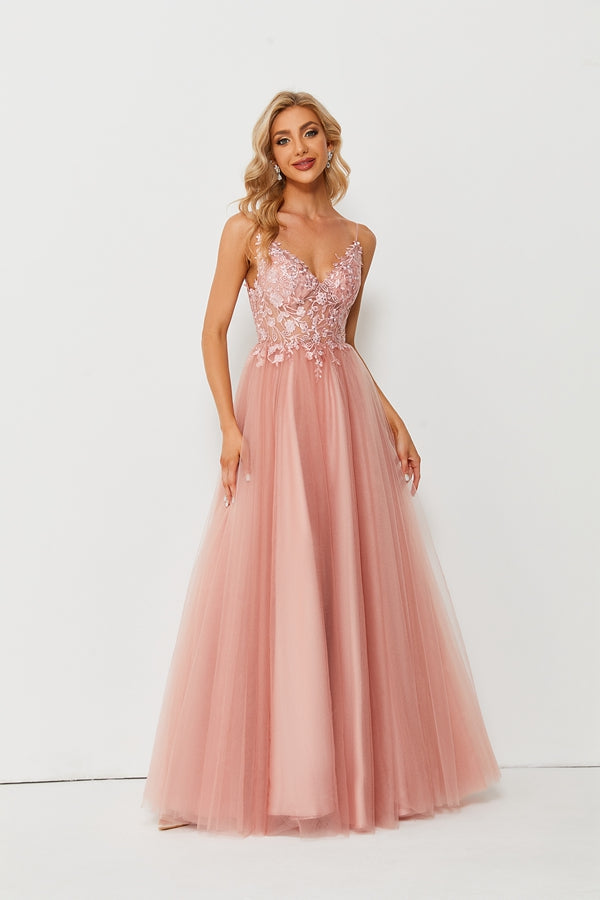 Wholesale Lace Appliqué Beaded Prom Gown 32649