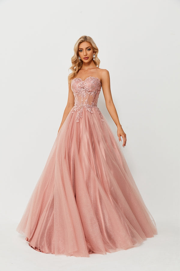 Romantic Sophistication Lace Sweetheart Ball Gown Prom Dress 32665