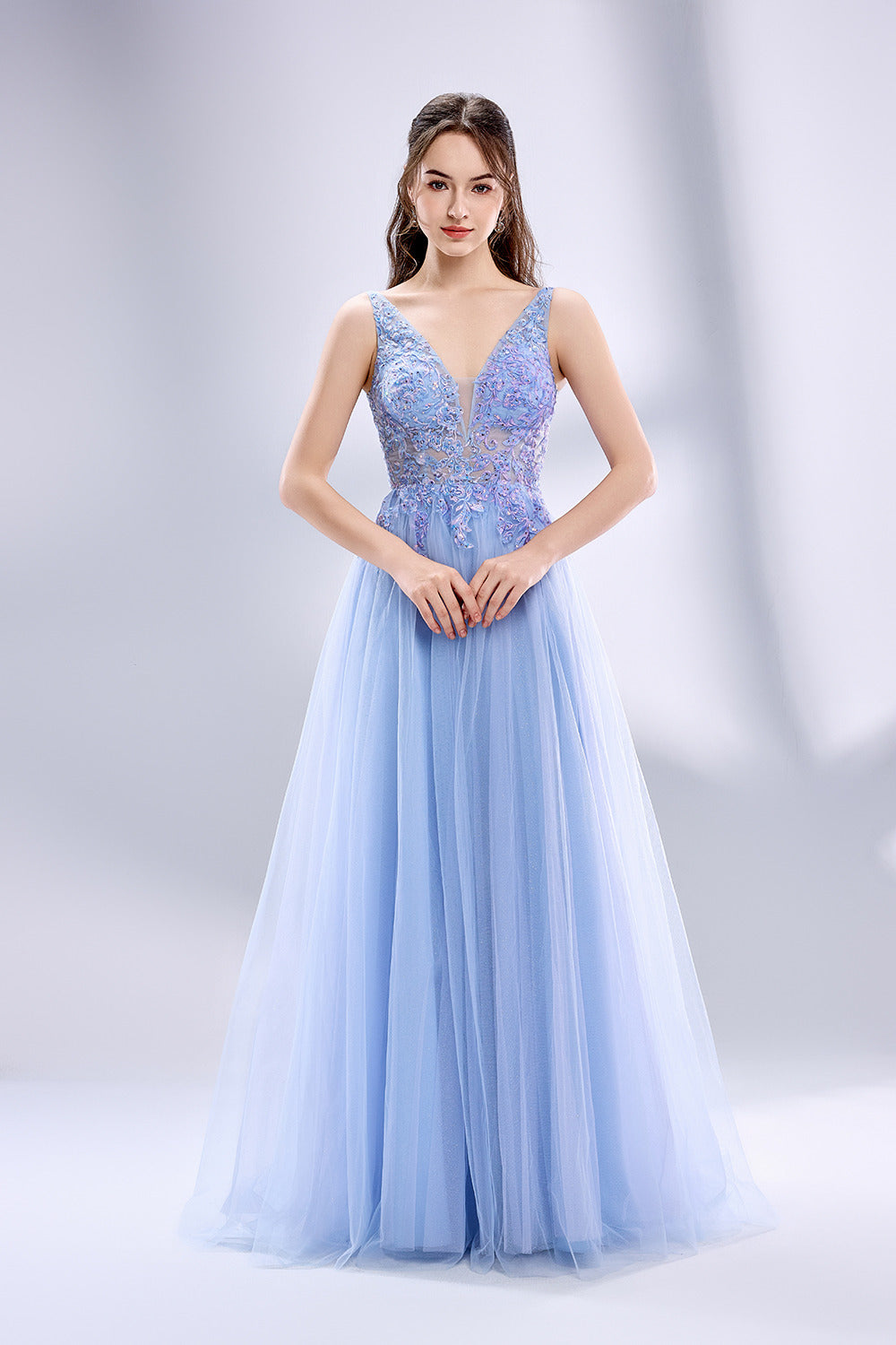 Wholesale Applique Tulle Prom Dress KT1454
