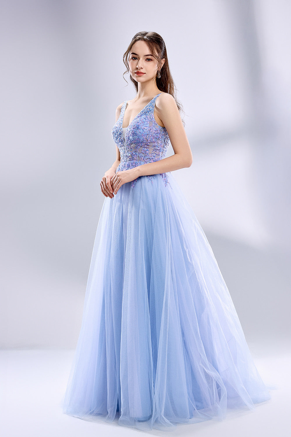 Wholesale Applique Tulle Prom Dress KT1454