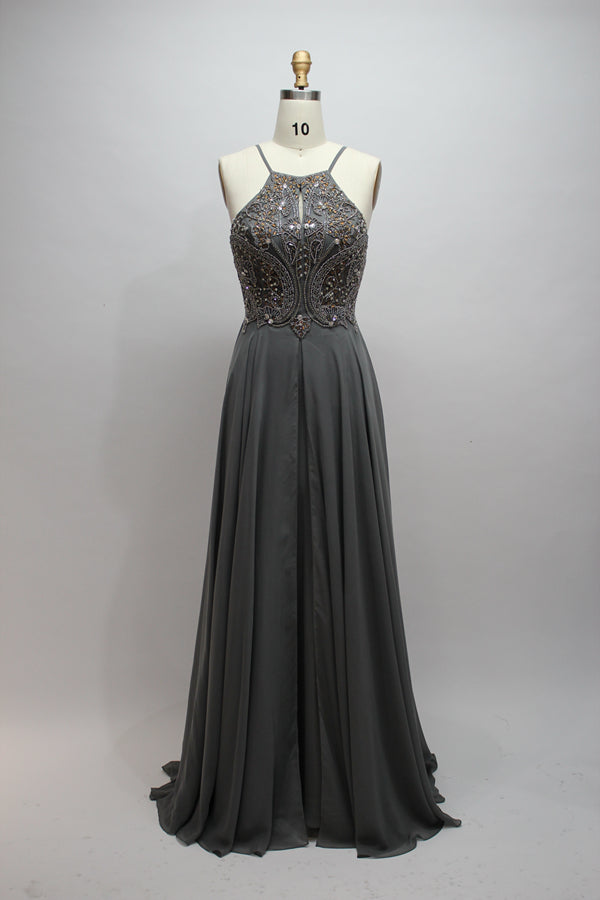 Wholesale Exquisite Craftsmanship Hand-Beaded Chiffon Prom Gown 9107