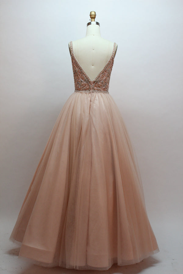 Wholesale Exquisite Craftsmanship Hand-Beaded Chiffon Prom Gown 9133