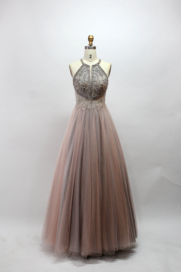 Wholesale Dazzling Elegance Hand-Beaded Mesh Prom Gown 9146