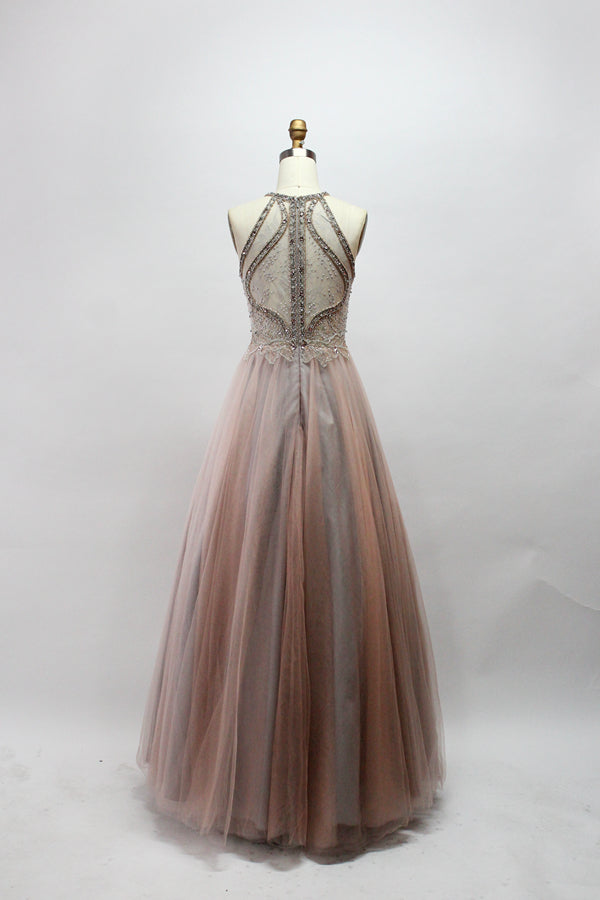 Wholesale Dazzling Elegance Hand-Beaded Mesh Prom Gown 9146
