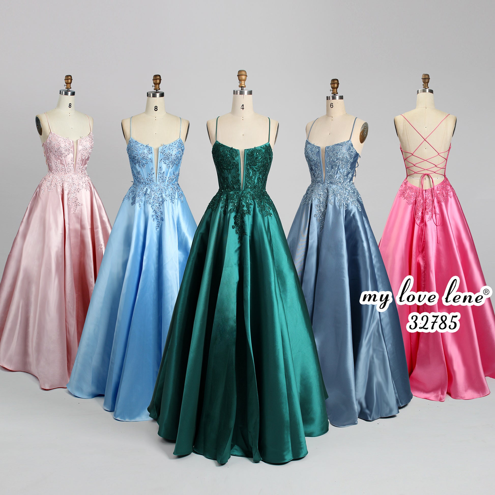 Wholesale Teal Lace Prom Dress with Criss - Cross Back 32785