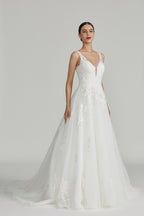 Blooming Elegance Wholesale Lace Petal Wedding Gown 1012