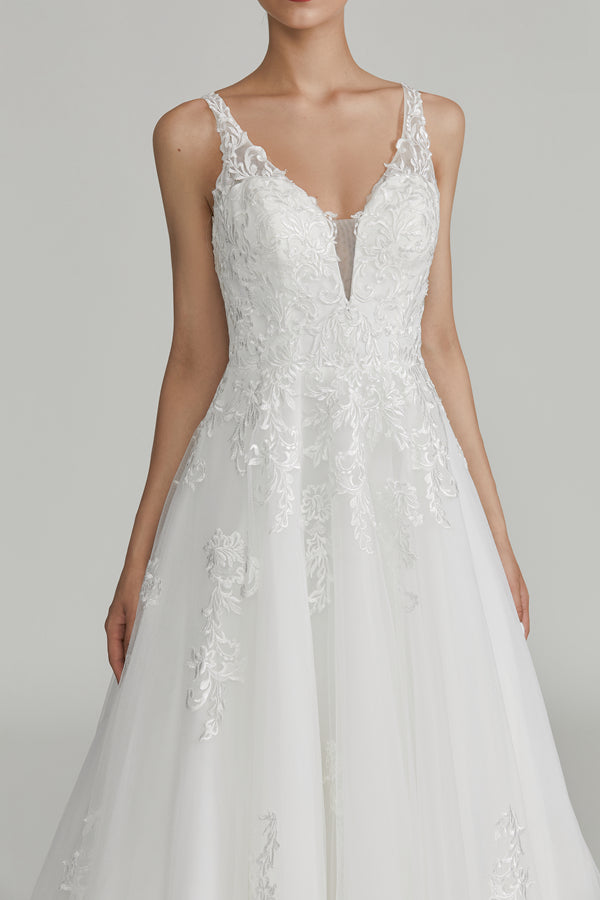 Blooming Elegance Wholesale Lace Petal Wedding Gown 1012