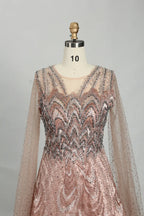 Blush Pink Sequin A-Line Mother of the Bride Dress MK128