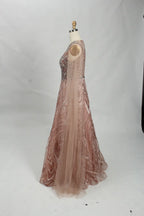 Blush Pink Sequin A-Line Mother of the Bride Dress MK128