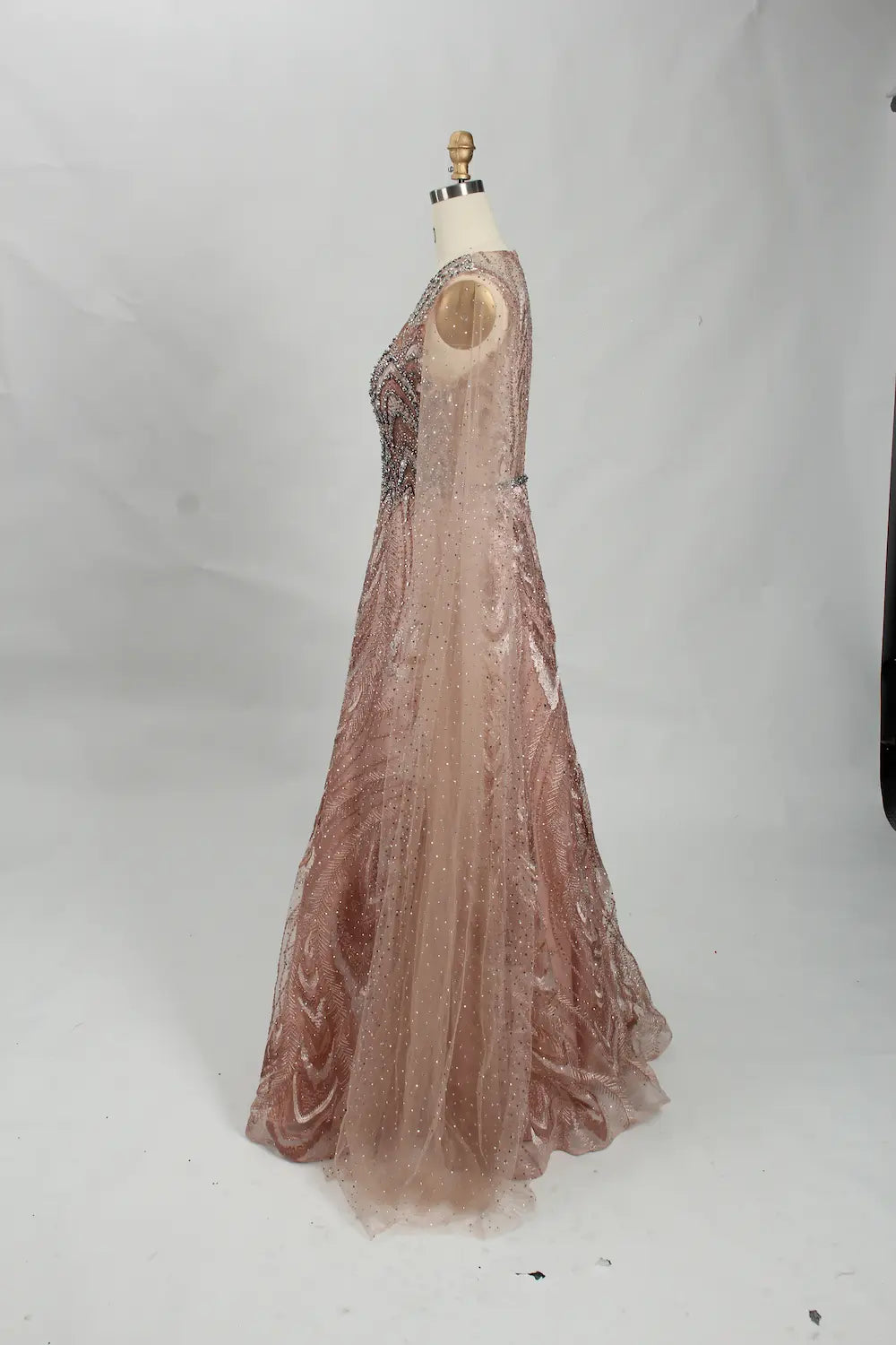 Blush Pink Sequin A-Line Mother of the Bride Dress MK128