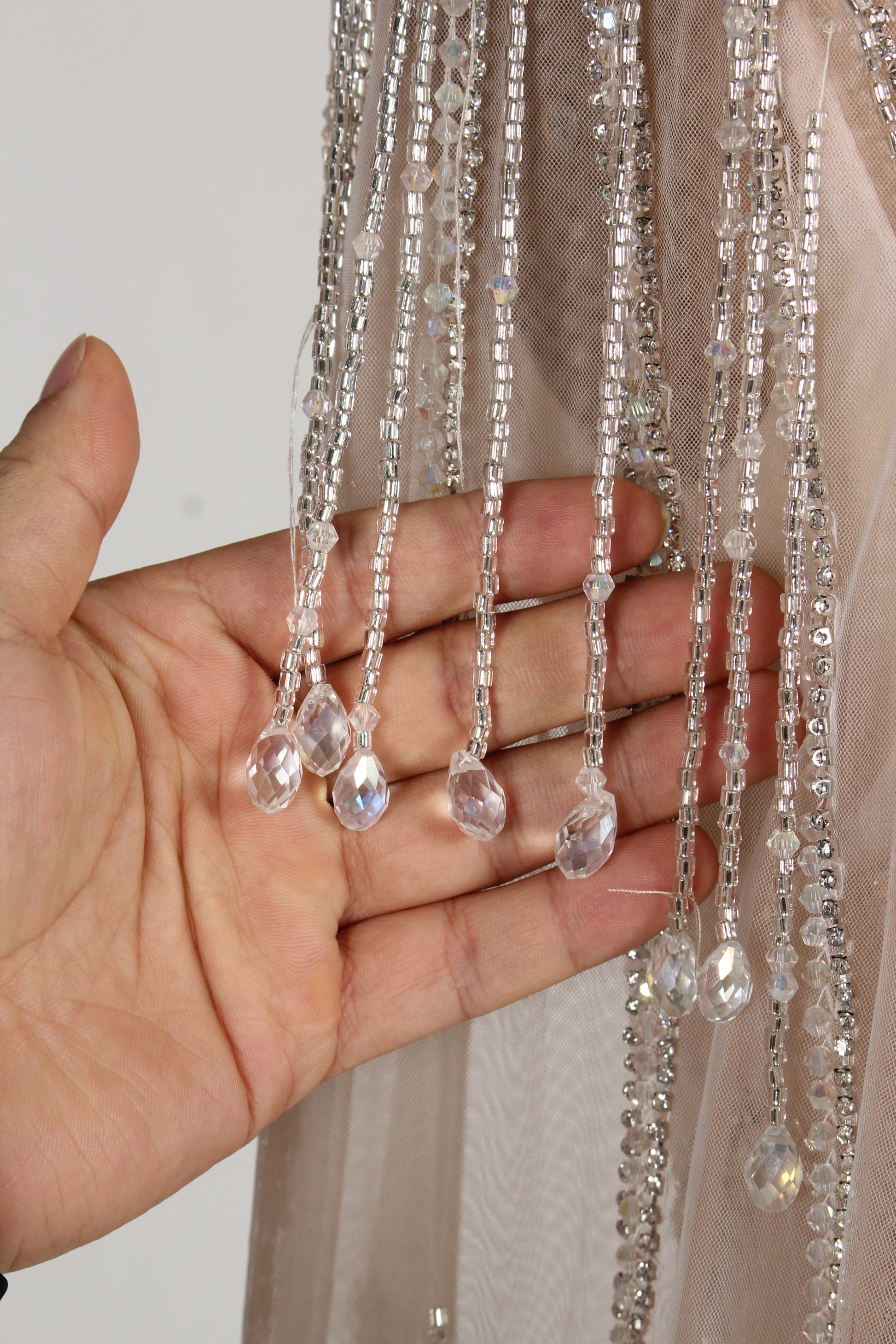 Wholesale Champagne Beaded Capelet Prom Gown MC138