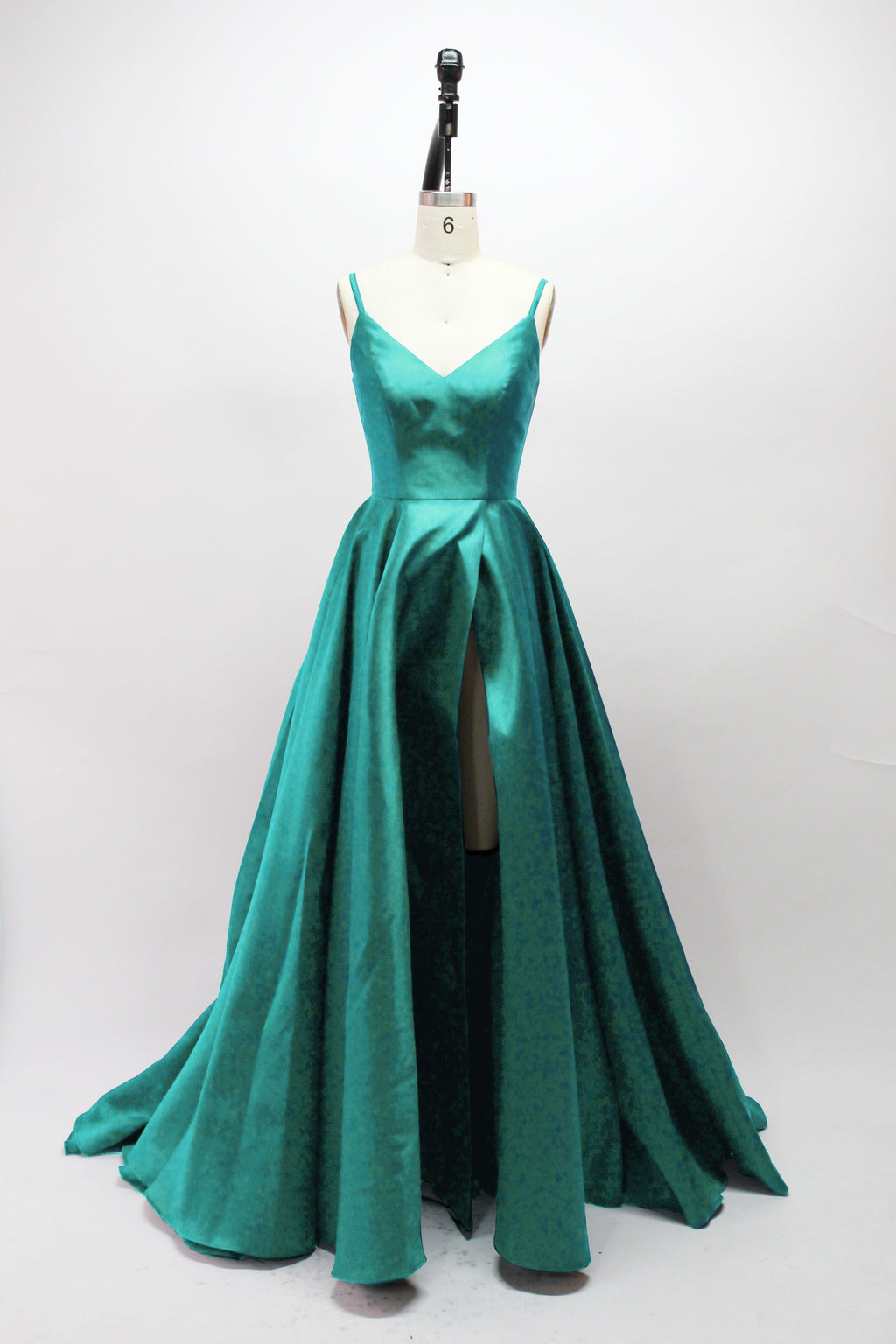 Wholesale Navy Satin Spaghetti - Strap Bridesmaid Gown SA005