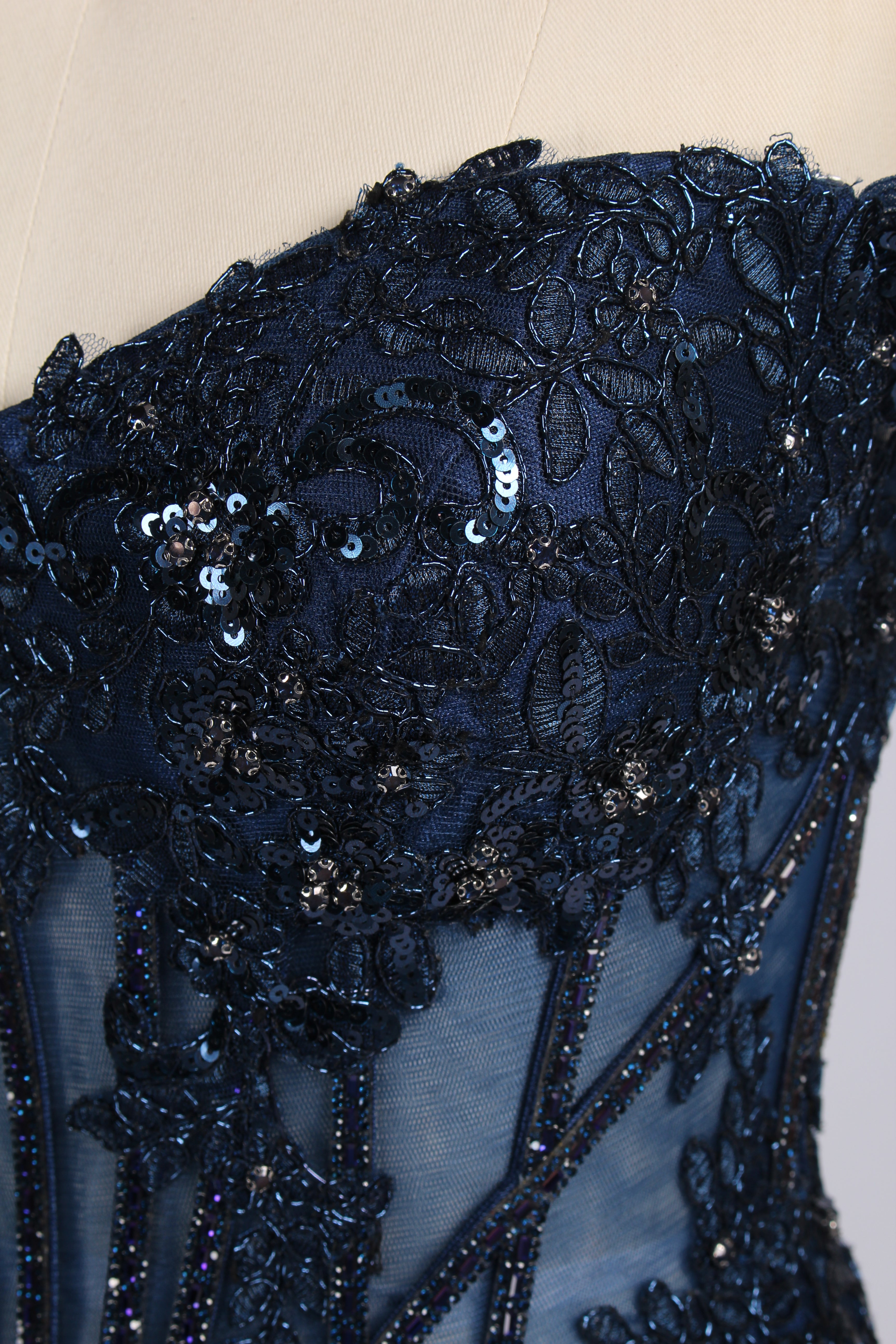 Wholesale Navy Blue Off-Shoulder Lace Corset Homecoming Dress 33546