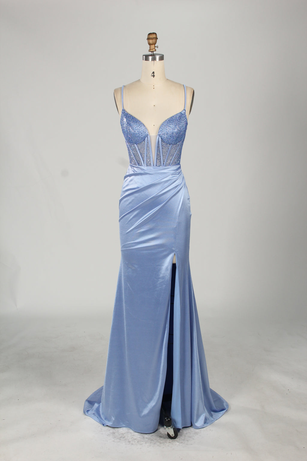 Wholesale Satin Mermaid Prom Dress with Criss - Cross Back 33156