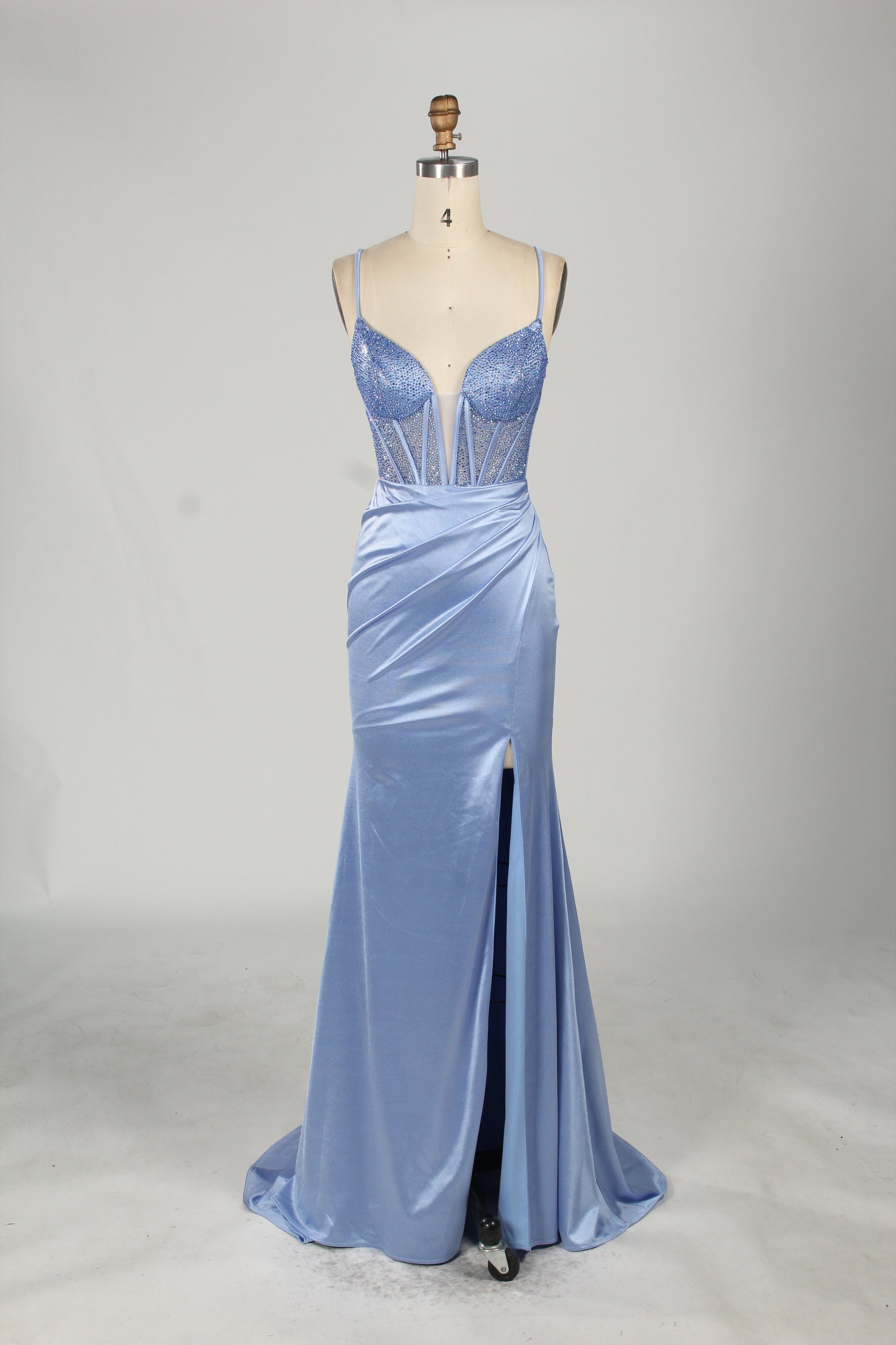 Wholesale Satin Mermaid Prom Dress with Criss - Cross Back 33156