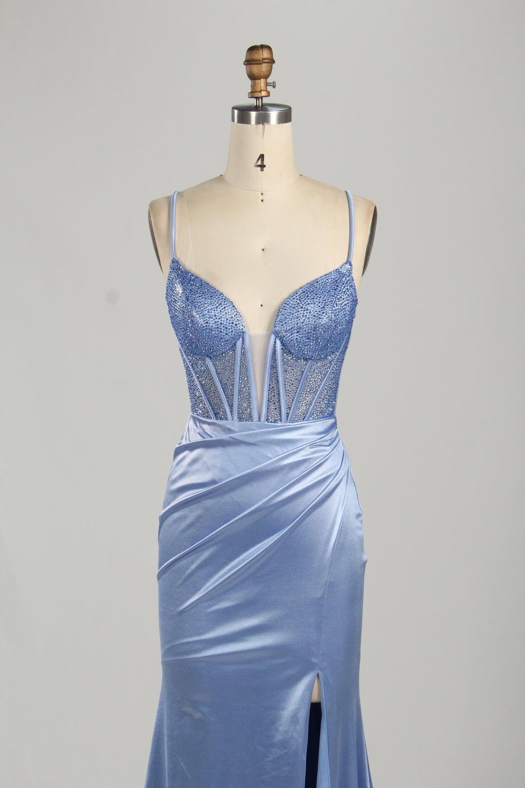 Wholesale Satin Mermaid Prom Dress with Criss - Cross Back 33156