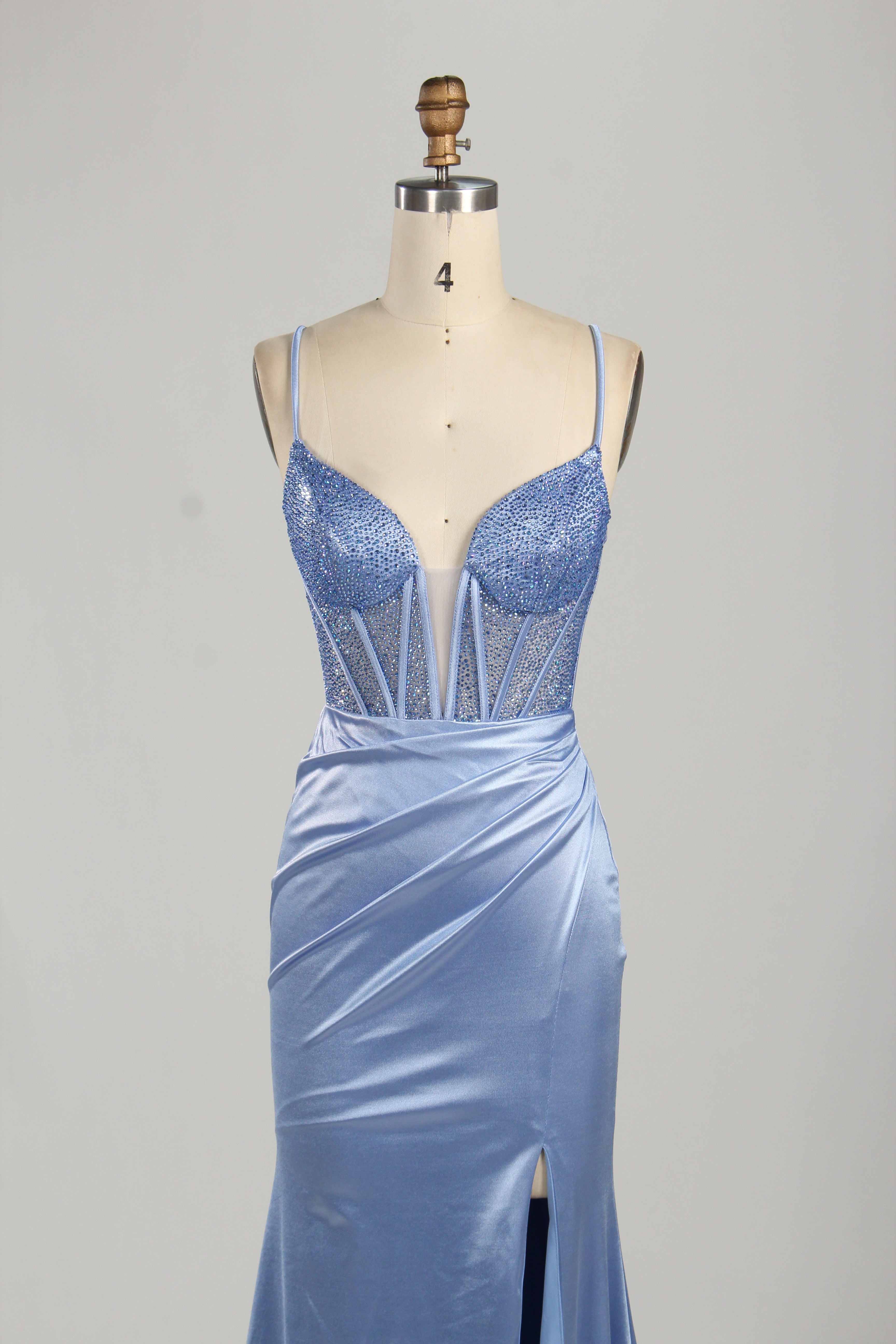 Wholesale Satin Mermaid Prom Dress with Criss - Cross Back 33156