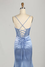 Wholesale Satin Mermaid Prom Dress with Criss - Cross Back 33156