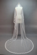 Elevate your bridal accessory offerings with this exquisite wholesale long sheer tulle bridal veil. Crafted from high - quality, flowing tulle, it creates an ethereal and dreamy look. The delicate lace trim along the edges adds a touch of timeless romance and sophistication.