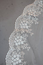 Wholesale Embroidered Cathedral Bridal Veil – Sheer Lace Trim t027