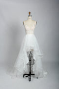 Wholesale Plunging V - Neck Lace High - Low Tulle Wedding Dress 3301