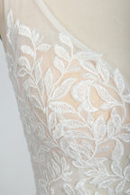 Wholesale Plunging V - Neck Lace High - Low Tulle Wedding Dress 3301