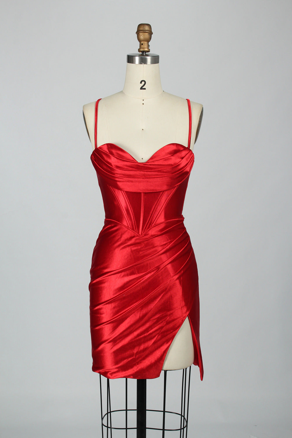 Supplier Satin Strappy Back Cocktail Dress 32687S