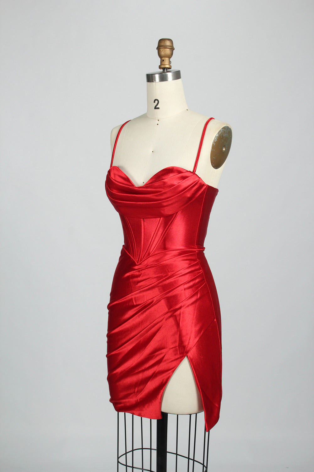 Supplier Satin Strappy Back Cocktail Dress 32687S