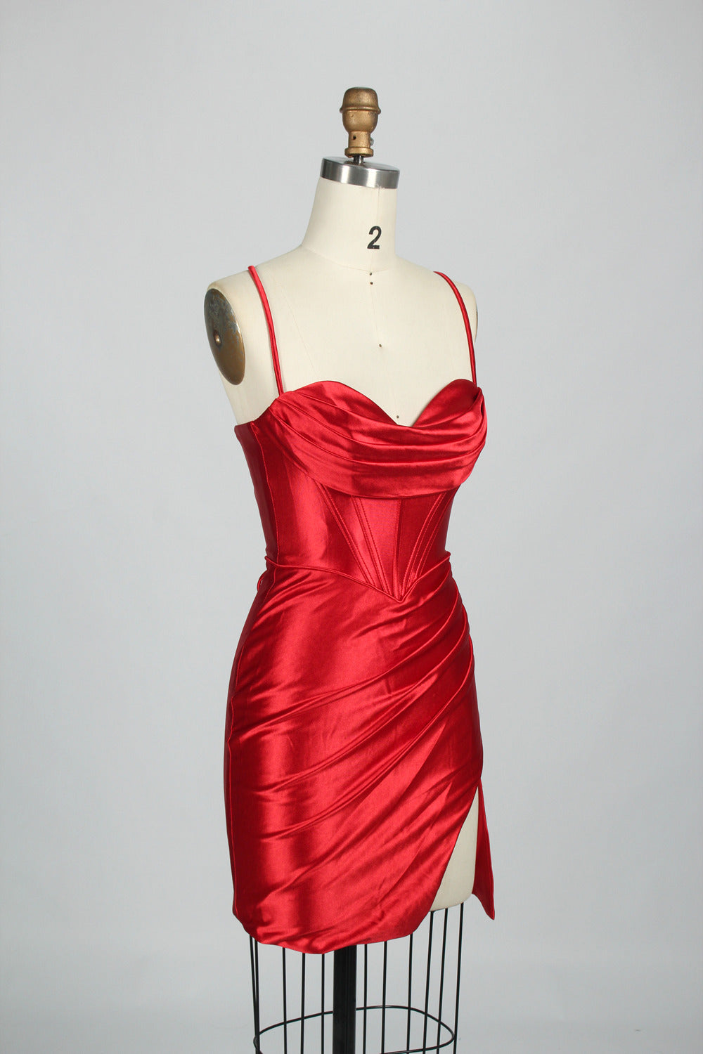 Supplier Satin Strappy Back Cocktail Dress 32687S