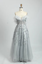 Off the Shoulder Sequined A-Line Evening Dress MC101