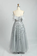 Off the Shoulder Sequined A-Line Evening Dress MC101