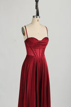 Wholesale Rhinestone - Embellished Corset  Red Prom Gown D-140