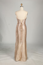 Wholesale Champagne Beaded Plunge Mermaid Prom Dress 33233