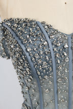 Wholesale Grey Off-Shoulder Sequin Short Prom Dress 33322S Black