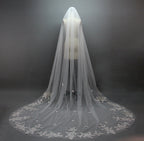 Wholesale Long Embroidered Wedding Veil - Style T023