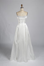 Wholesale Light Blue Pearl - Embellished Strapless Evening Gown 33219B