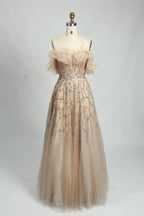 Off the Shoulder Sequined A-Line Evening Dress MC101
