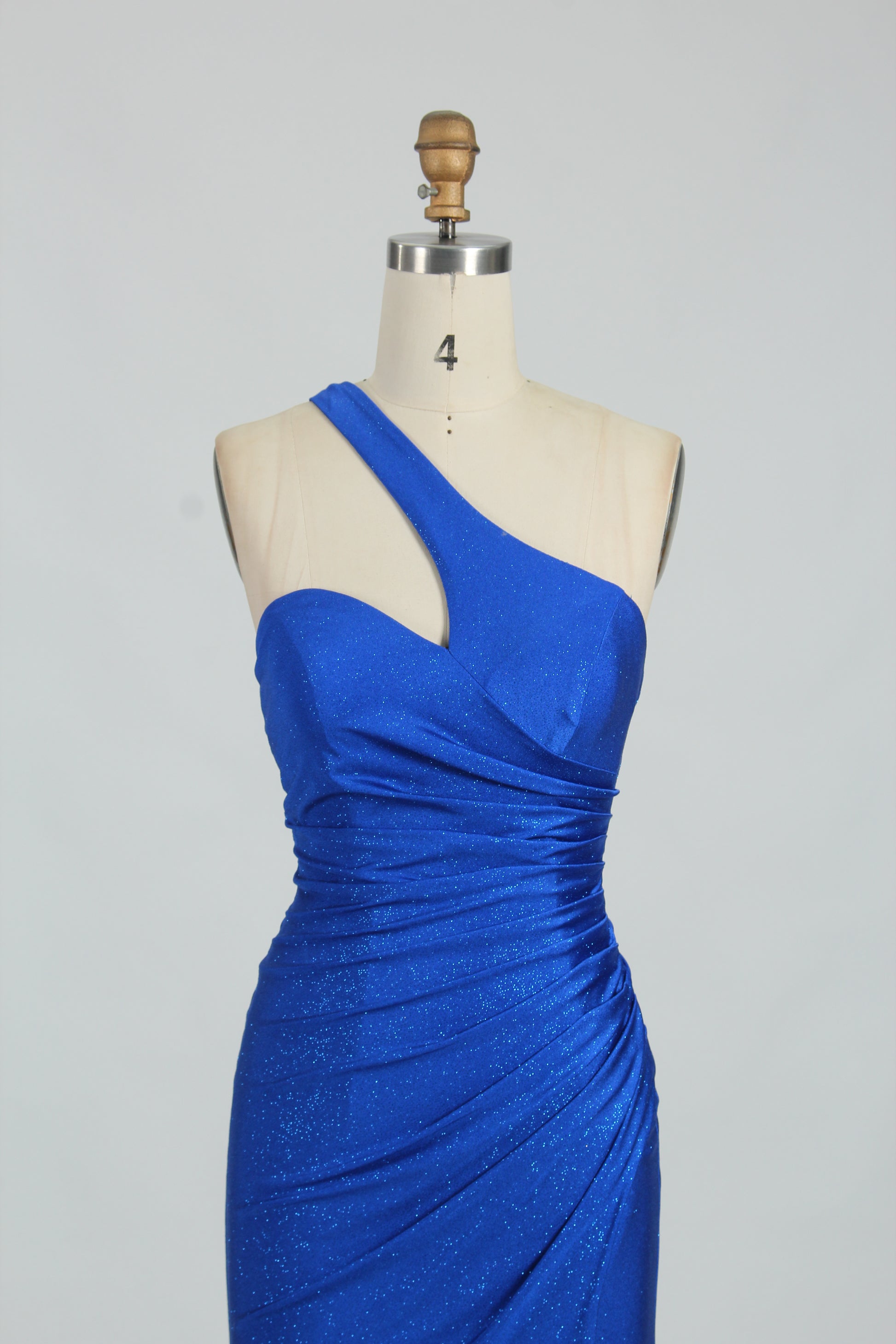 Wholesale Royal Blue One - Shoulder Prom Dress - Slit Mermaid Evening Gown 32734