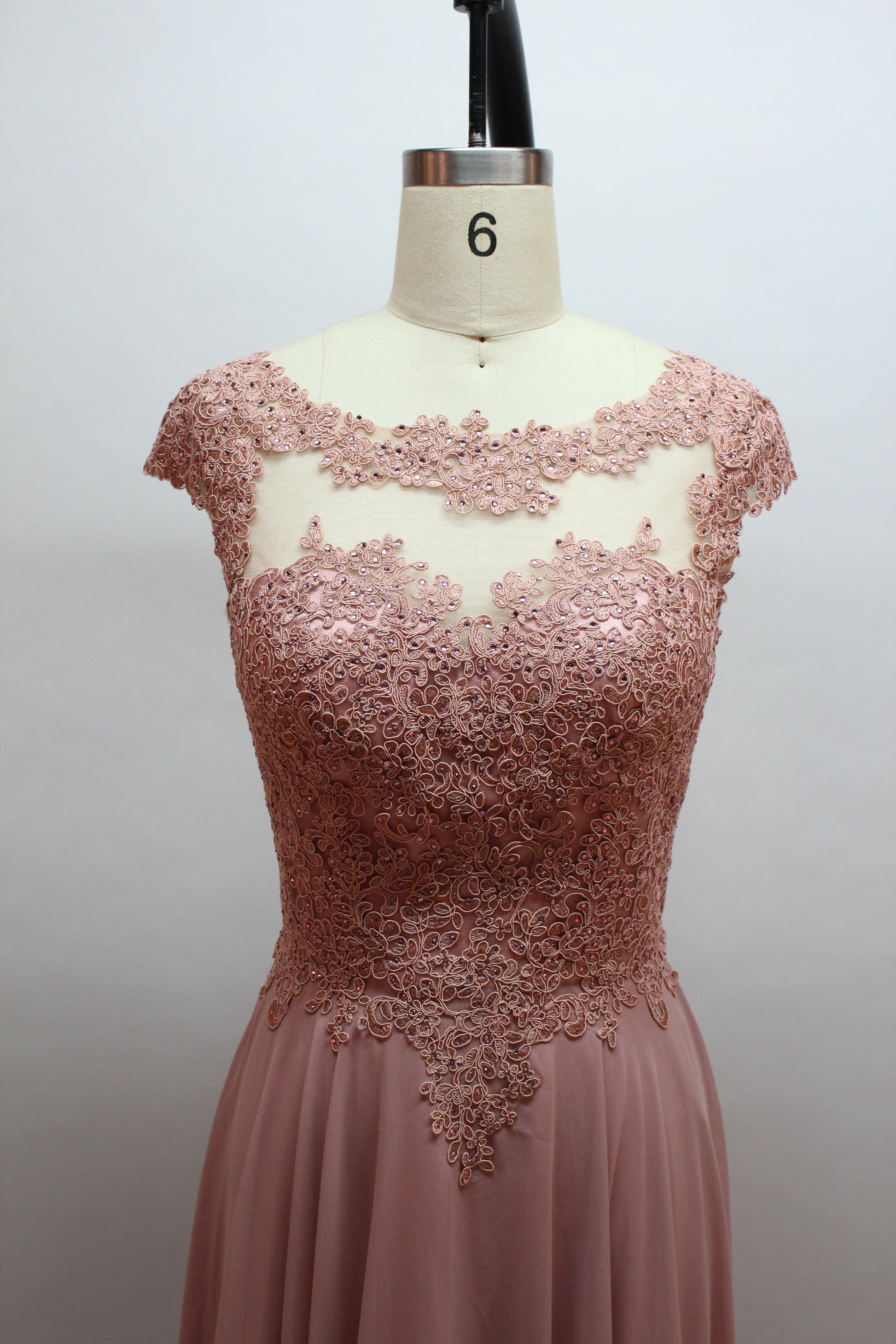 Wholesale Pink Lace Mother Dress with Short Sleeves 32456B