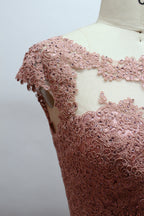 Wholesale Pink Lace Mother Dress with Short Sleeves 32456B
