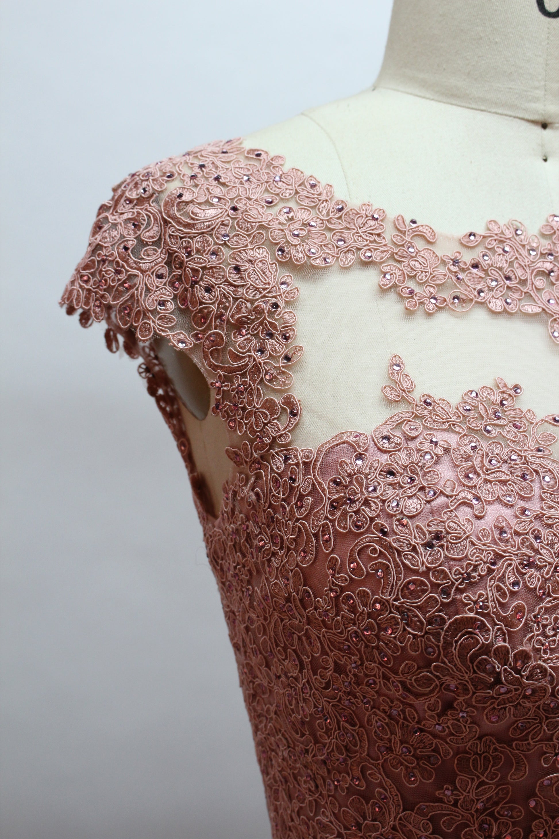 Wholesale Pink Lace Mother Dress with Short Sleeves 32456B