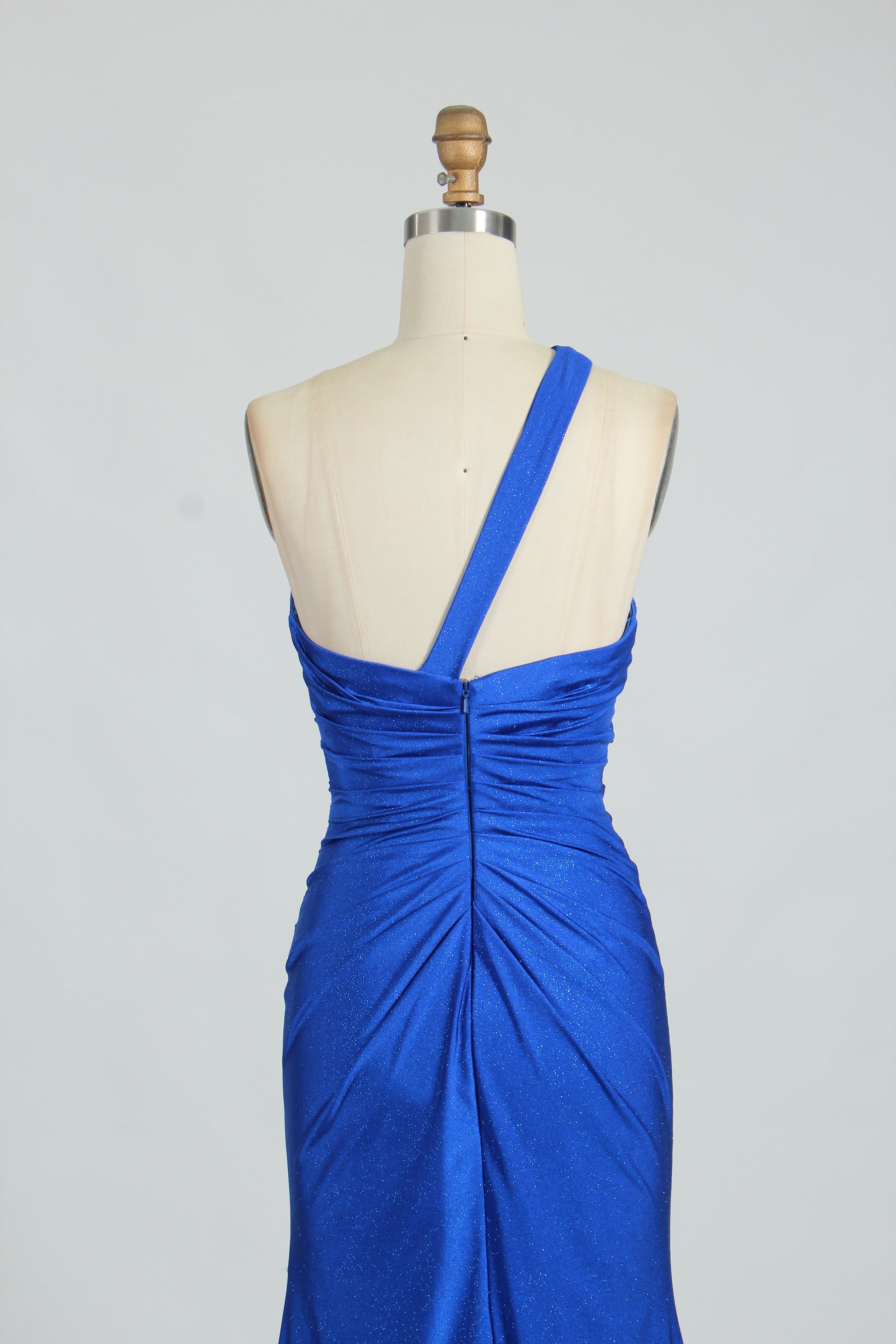 Wholesale Royal Blue One - Shoulder Prom Dress - Slit Mermaid Evening Gown 32734