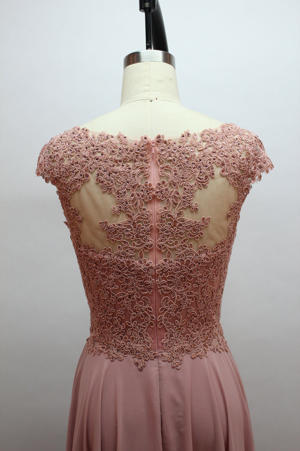 Wholesale Pink Lace Mother Dress with Short Sleeves 32456B